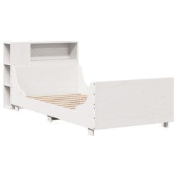 Cadre de lit sans matelas blanc 100x200 cm bois de pin massif 