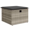 Salon de jardin 6 pcs avec coussins gris clair résine tressée 