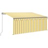 Auvent rétractable manuel avec store 3,5x2,5 m Jaune et blanc 