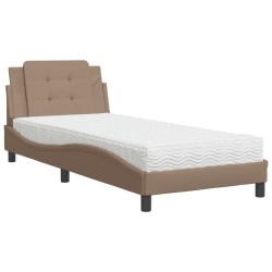 Lit avec matelas cappuccino 90x190 cm similicuir 