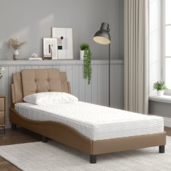 Lit avec matelas cappuccino 90x190 cm similicuir 