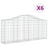 Paniers à gabions arqués 6 pcs 200x30x80/100 cm Fer galvanisé 