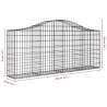 Paniers à gabions arqués 6 pcs 200x30x80/100 cm Fer galvanisé 