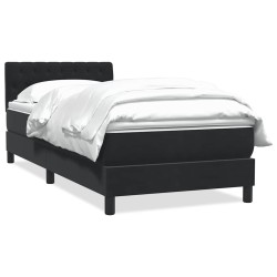 Sommier à lattes de lit avec matelas noir 100x210 cm velours 
