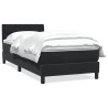 Sommier à lattes de lit avec matelas noir 100x210 cm velours 