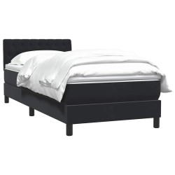 Sommier à lattes de lit avec matelas noir 100x210 cm velours 