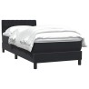 Sommier à lattes de lit avec matelas noir 100x210 cm velours 