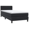 Sommier à lattes de lit avec matelas noir 100x210 cm velours 