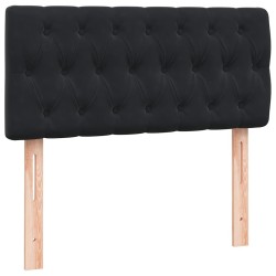 Sommier à lattes de lit avec matelas noir 100x210 cm velours 