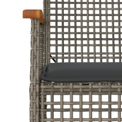 Ensemble à manger de jardin 5 pcs coussins gris résine tressée 