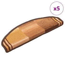 Tapis d'escalier autoadhésifs 5 pcs 65x21x4 cm Marron 