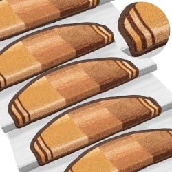 Tapis d'escalier autoadhésifs 5 pcs 65x21x4 cm Marron 
