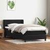 Sommier à lattes de lit avec matelas noir 100x210 cm velours 