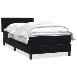 Sommier à lattes de lit avec matelas noir 100x210 cm velours 