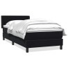 Sommier à lattes de lit avec matelas noir 100x210 cm velours 