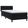 Sommier à lattes de lit avec matelas noir 100x210 cm velours 