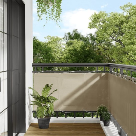 Écran de balcon beige 75x700 cm 100% polyester oxford 