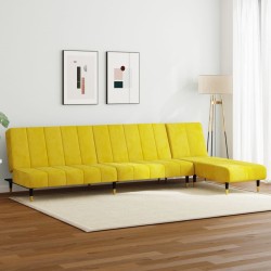Ensemble de canapés 2 pcs jaune velours 