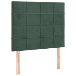 Sommier à lattes de lit avec matelas Vert foncé 90x200 cm 