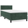 Sommier à lattes de lit avec matelas Vert foncé 90x200 cm 