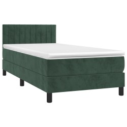 Sommier à lattes de lit avec matelas Vert foncé 90x200 cm 