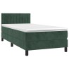 Sommier à lattes de lit avec matelas Vert foncé 90x200 cm 