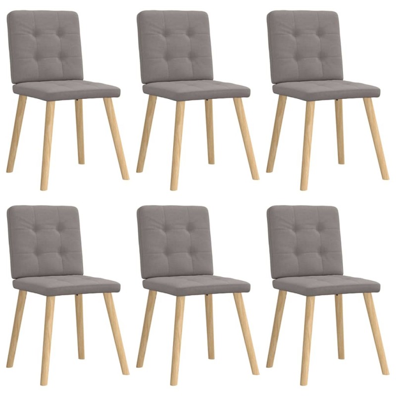 Chaises à manger lot de 6 taupe tissu 