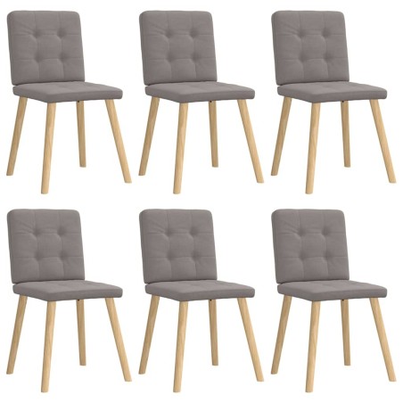 Chaises à manger lot de 6 taupe tissu 