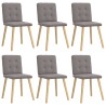 Chaises à manger lot de 6 taupe tissu 