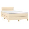 Sommier à lattes de lit avec matelas crème 120x190 cm tissu 