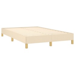 Sommier à lattes de lit avec matelas crème 120x190 cm tissu 