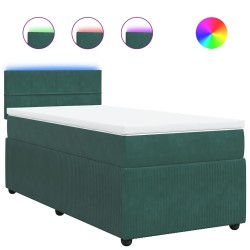 Sommier à lattes de lit avec matelas Vert foncé 90x200 cm 