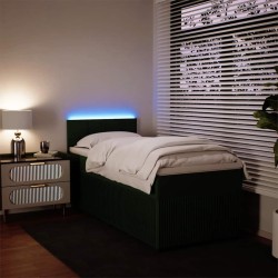Sommier à lattes de lit avec matelas Vert foncé 90x200 cm 