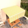 Auvent manuel rétractable avec store 4x3 m Jaune et blanc 