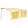 Auvent manuel rétractable avec store 4x3 m Jaune et blanc 