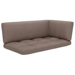 Salon de jardin palette 4pcs avec coussins Pin imprégné de gris 