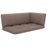 Salon de jardin palette 4pcs avec coussins Pin imprégné de gris 