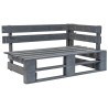 Salon de jardin palette 4pcs avec coussins Pin imprégné de gris 