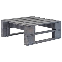 Salon de jardin palette 4pcs avec coussins Pin imprégné de gris 