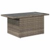 Salon de jardin 5 pcs avec coussins gris résine tressée acacia 