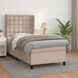 Sommier à lattes de lit avec matelas Cappuccino 90x190 cm 