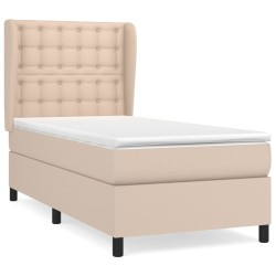 Sommier à lattes de lit avec matelas Cappuccino 90x190 cm 