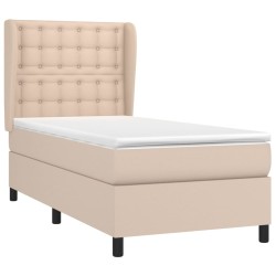 Sommier à lattes de lit avec matelas Cappuccino 90x190 cm 