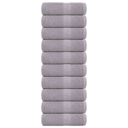 Serviettes de visage 10 pcs gris 30x30 cm 360 g/m² 100% coton 