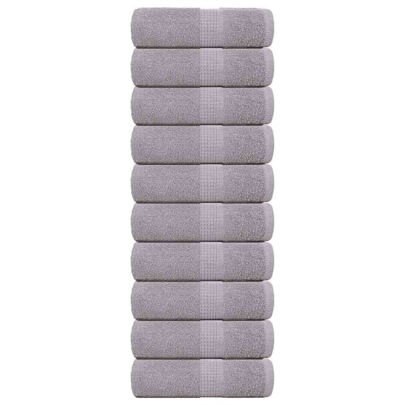 Serviettes de visage 10 pcs gris 30x30 cm 360 g/m² 100% coton 