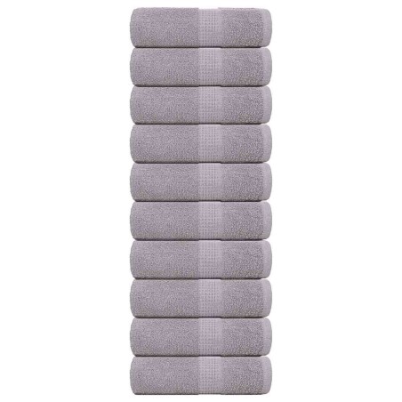 Serviettes de visage 10 pcs gris 30x30 cm 360 g/m² 100% coton 