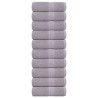 Serviettes de visage 10 pcs gris 30x30 cm 360 g/m² 100% coton 