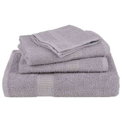 Serviettes de visage 10 pcs gris 30x30 cm 360 g/m² 100% coton 