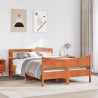 Cadre de lit avec tête de lit cire marron 120x190cm bois de pin 