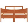 Cadre de lit avec tête de lit cire marron 120x190cm bois de pin 